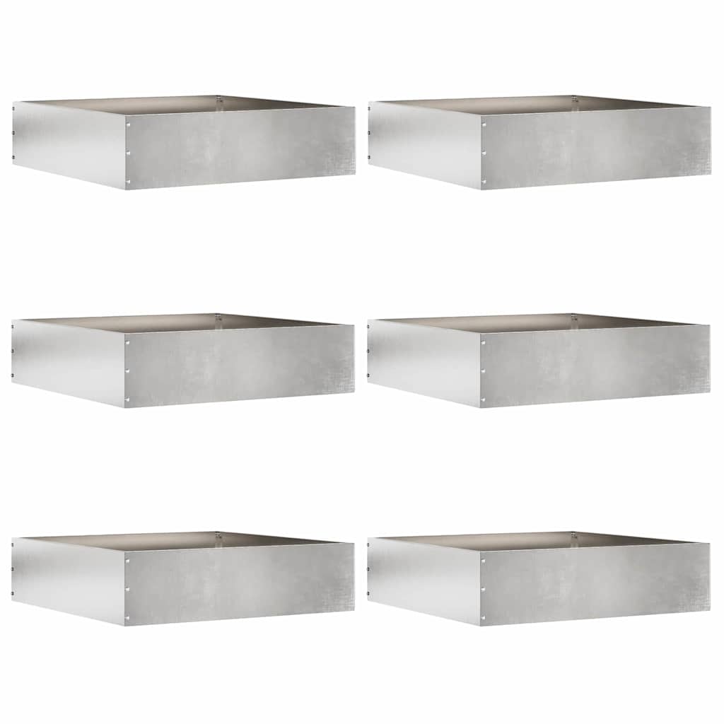 Lawn Edging 6 pcs 50 x 50 x 13 cm Stainless Steel Silver