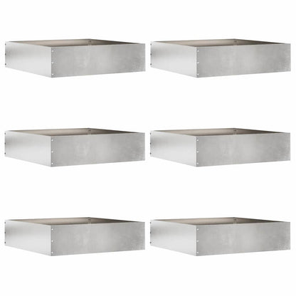 Lawn Edging 6 pcs 50 x 50 x 13 cm Stainless Steel Silver