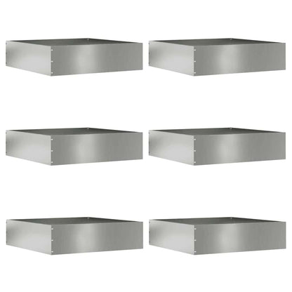 Lawn Edging 6 pcs 50 x 50 x 13 cm Galvanised Steel Silver