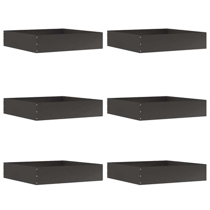 Lawn Edging 6 pcs Black 60 x 60 x 13 cm Steel