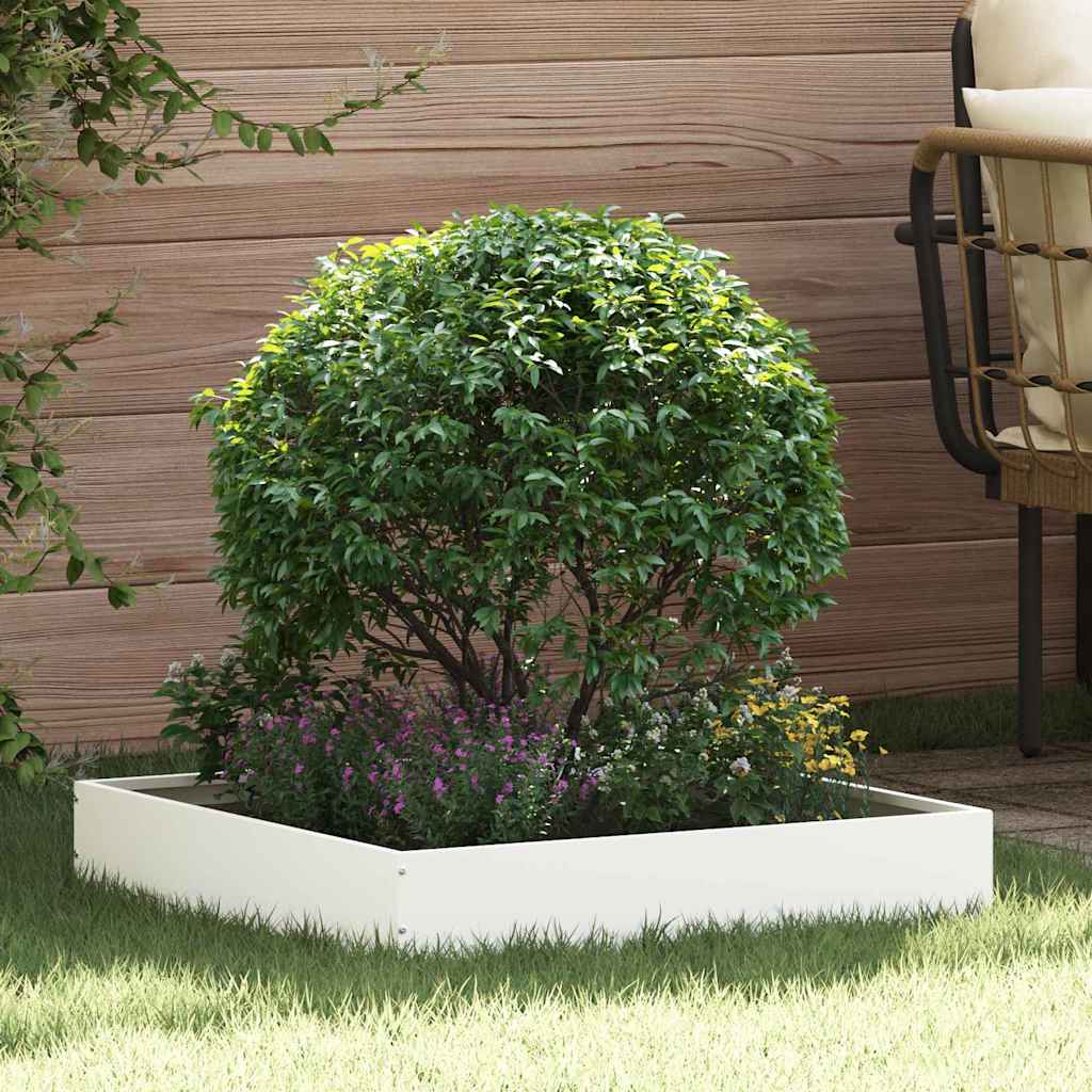 Lawn Edging White 60 x 60 x 13 cm Steel