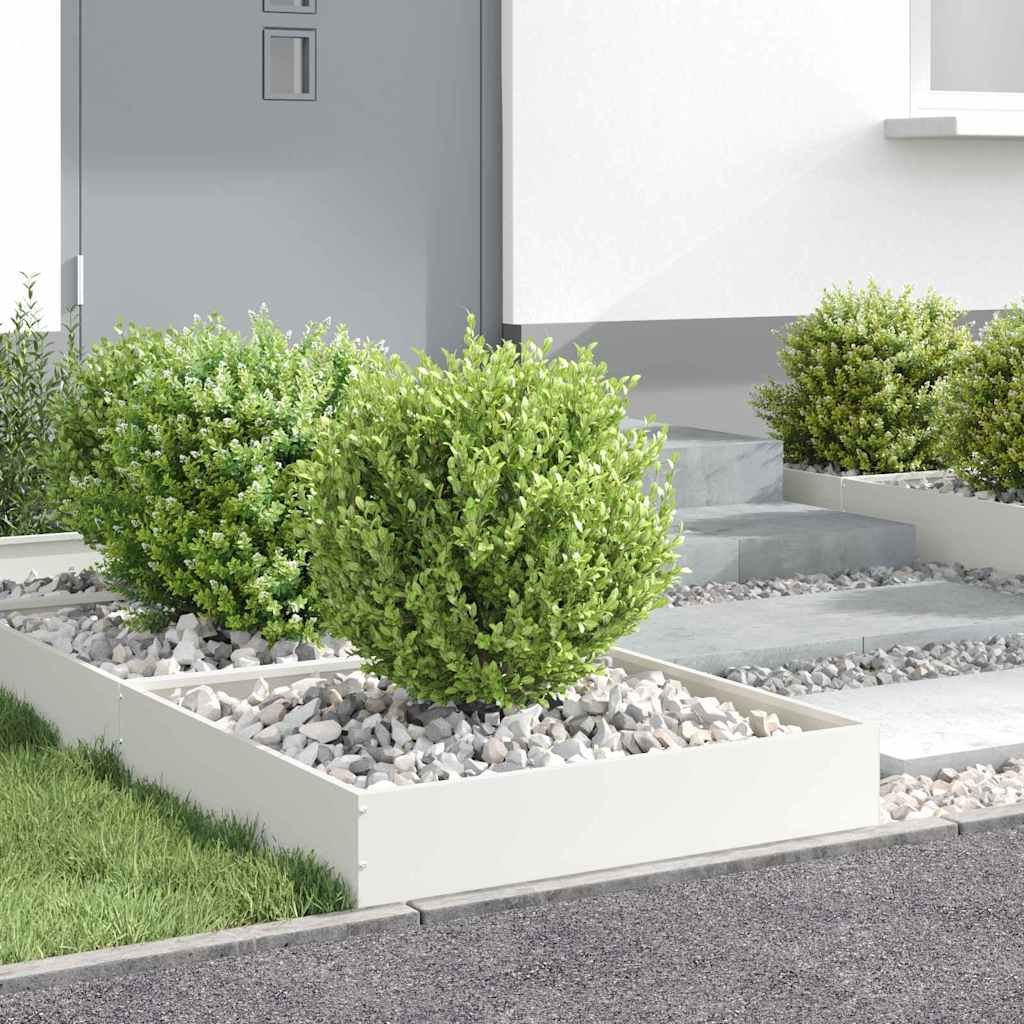 Lawn Edging White 60 x 60 x 13 cm Steel