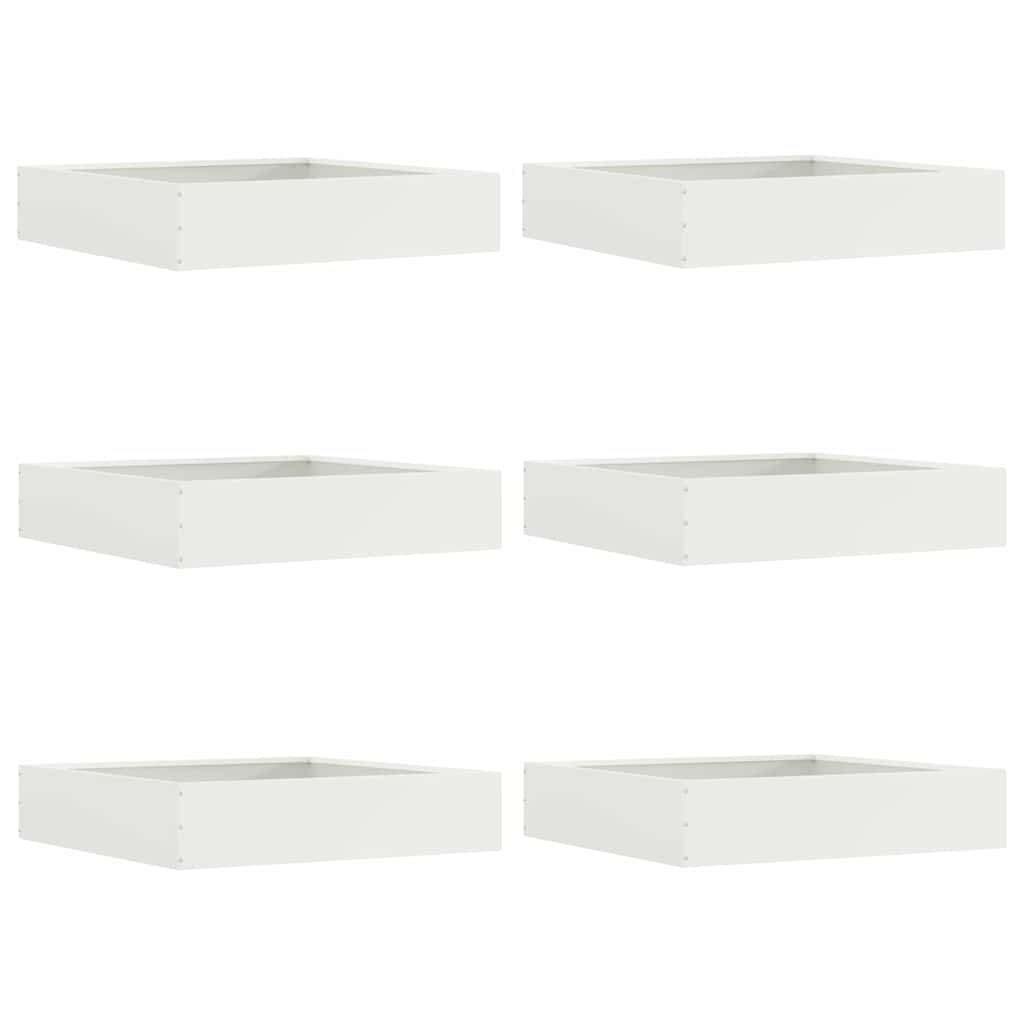 Lawn Edging 6 pcs White 60 x 60 x 13 cm Steel