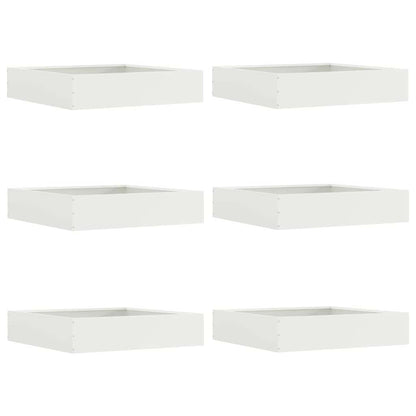 Lawn Edging 6 pcs White 60 x 60 x 13 cm Steel