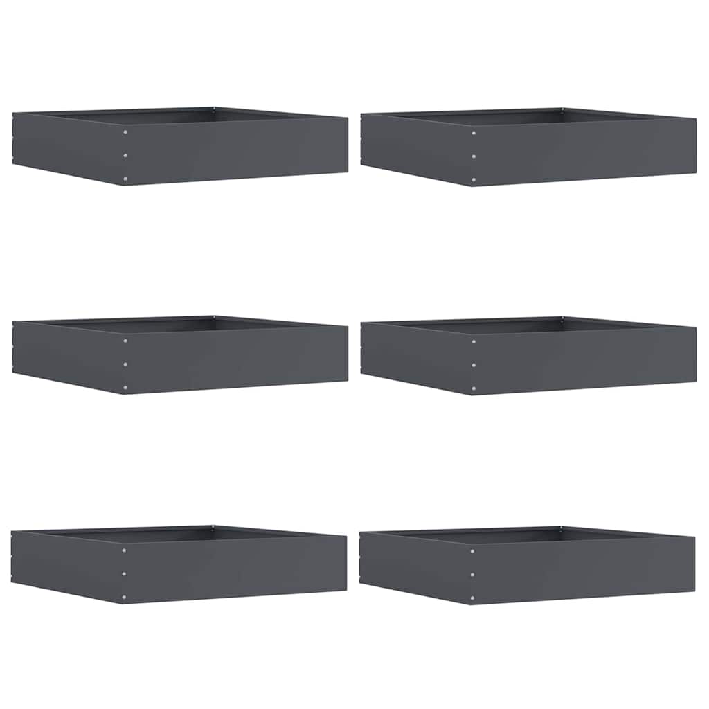 Lawn Edging 6 pcs Anthracite 60 x 60 x 13 cm Steel