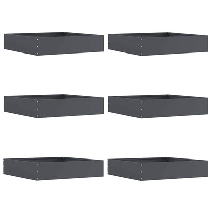 Lawn Edging 6 pcs Anthracite 60 x 60 x 13 cm Steel
