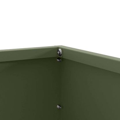 Lawn Edging 6 pcs Olive Green 60 x 60 x 13 cm Steel