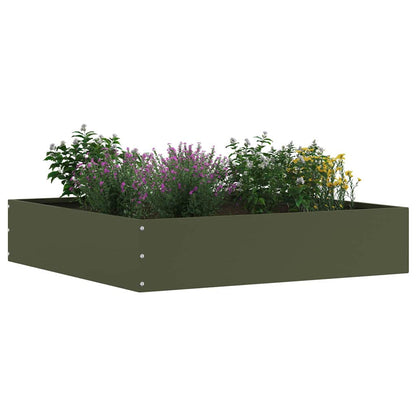 Lawn Edging 6 pcs Olive Green 60 x 60 x 13 cm Steel