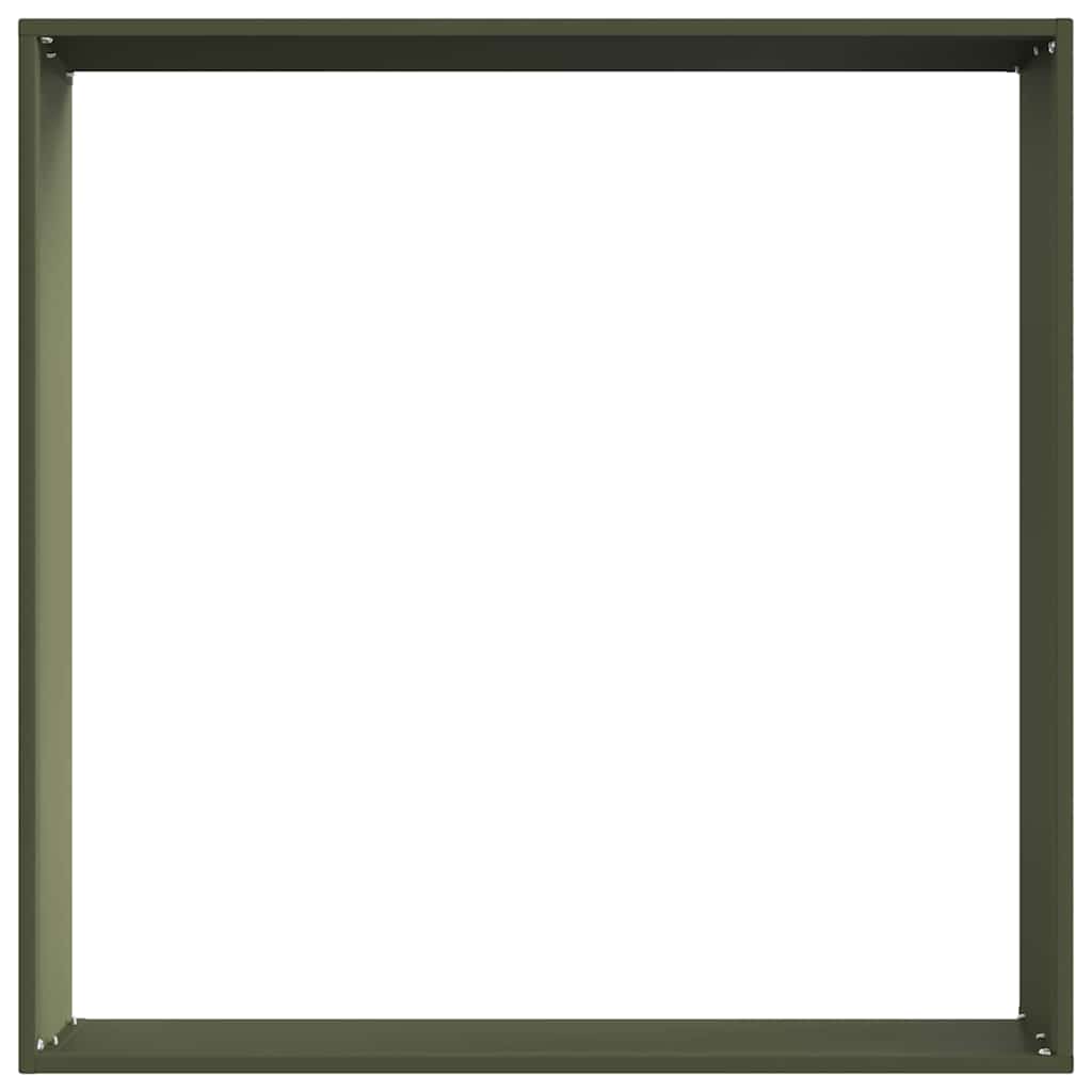 Lawn Edging 6 pcs Olive Green 60 x 60 x 13 cm Steel