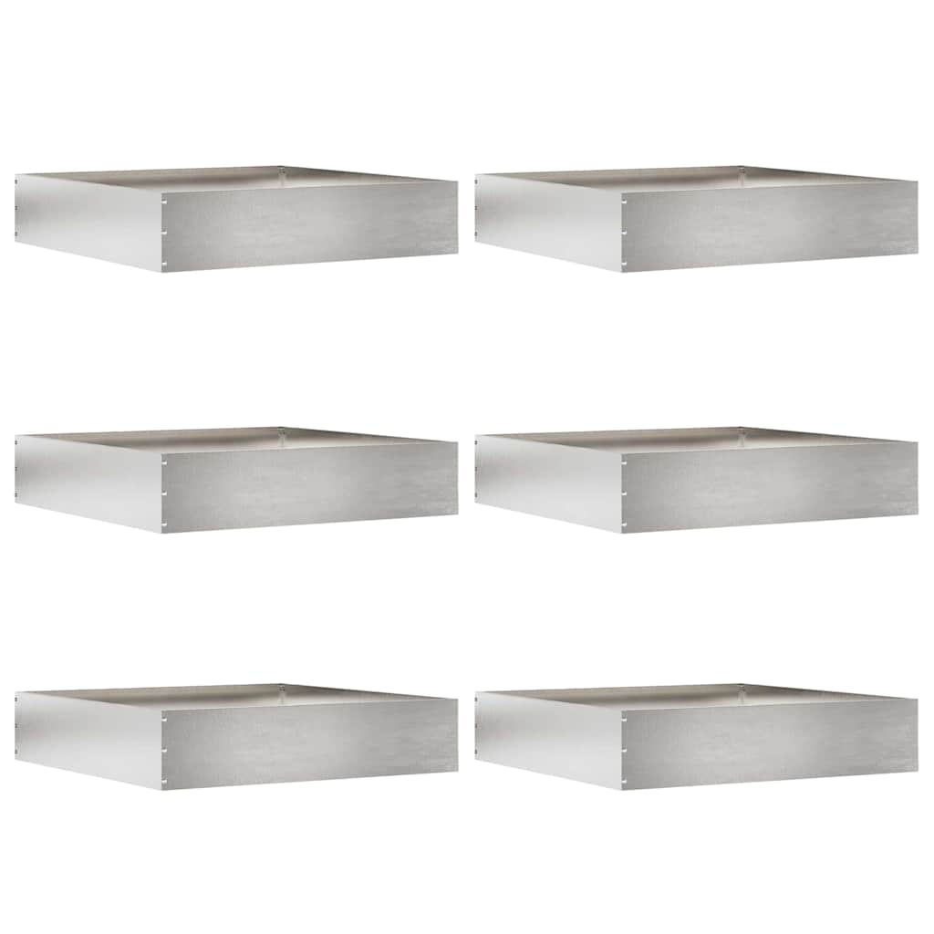 Lawn Edging 6 pcs Silver 60 x 60 x 13 cm Stainless Steel