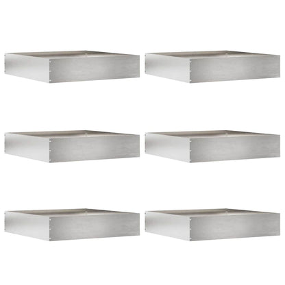Lawn Edging 6 pcs Silver 60 x 60 x 13 cm Stainless Steel