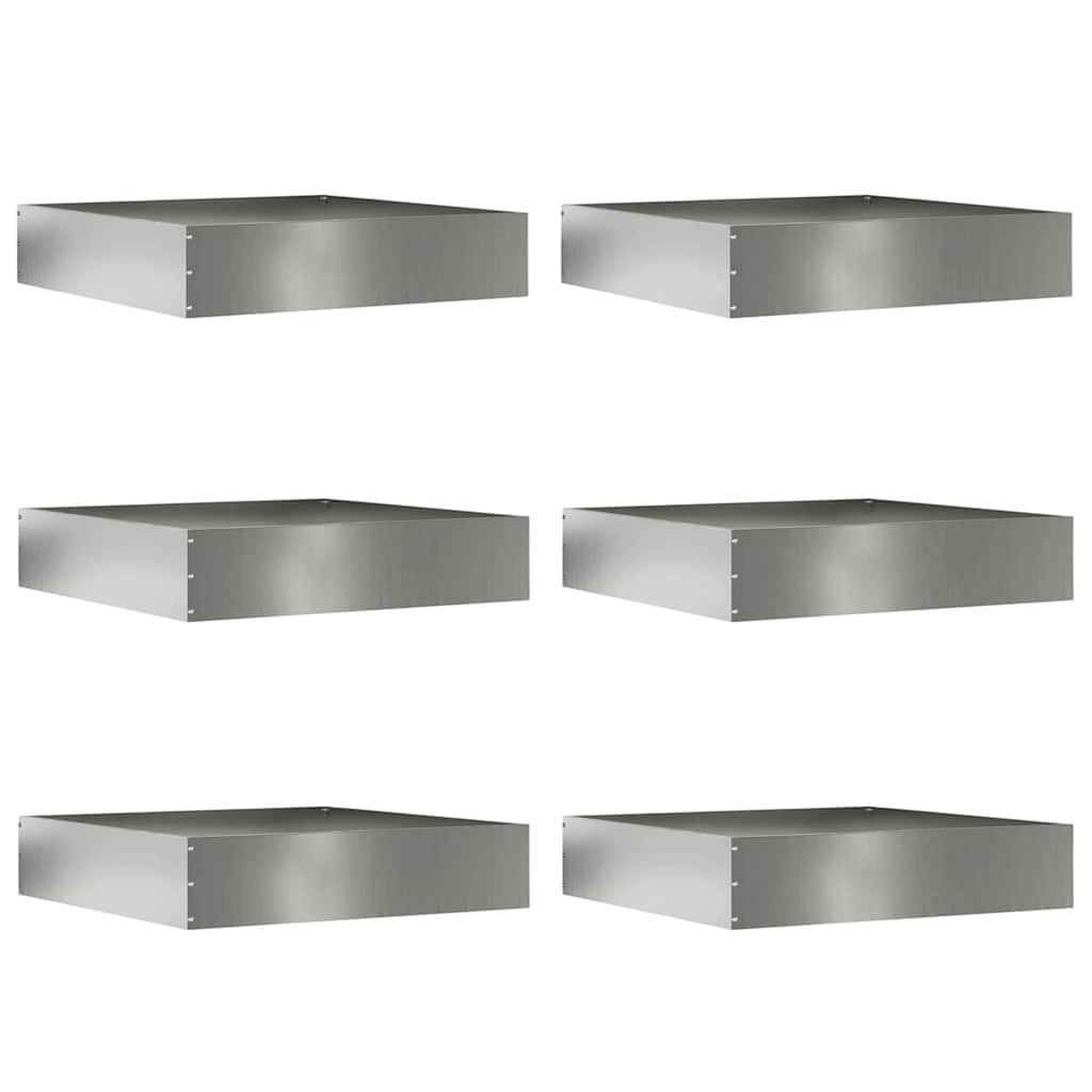 Lawn Edging 6 pcs Silver 60 x 60 x 13 cm Galvanised Steel
