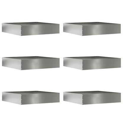 Lawn Edging 6 pcs Silver 60 x 60 x 13 cm Galvanised Steel