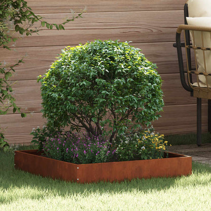 Lawn Edging 6 pcs Rusty 60 x 60 x 13 cm Weathering Steel