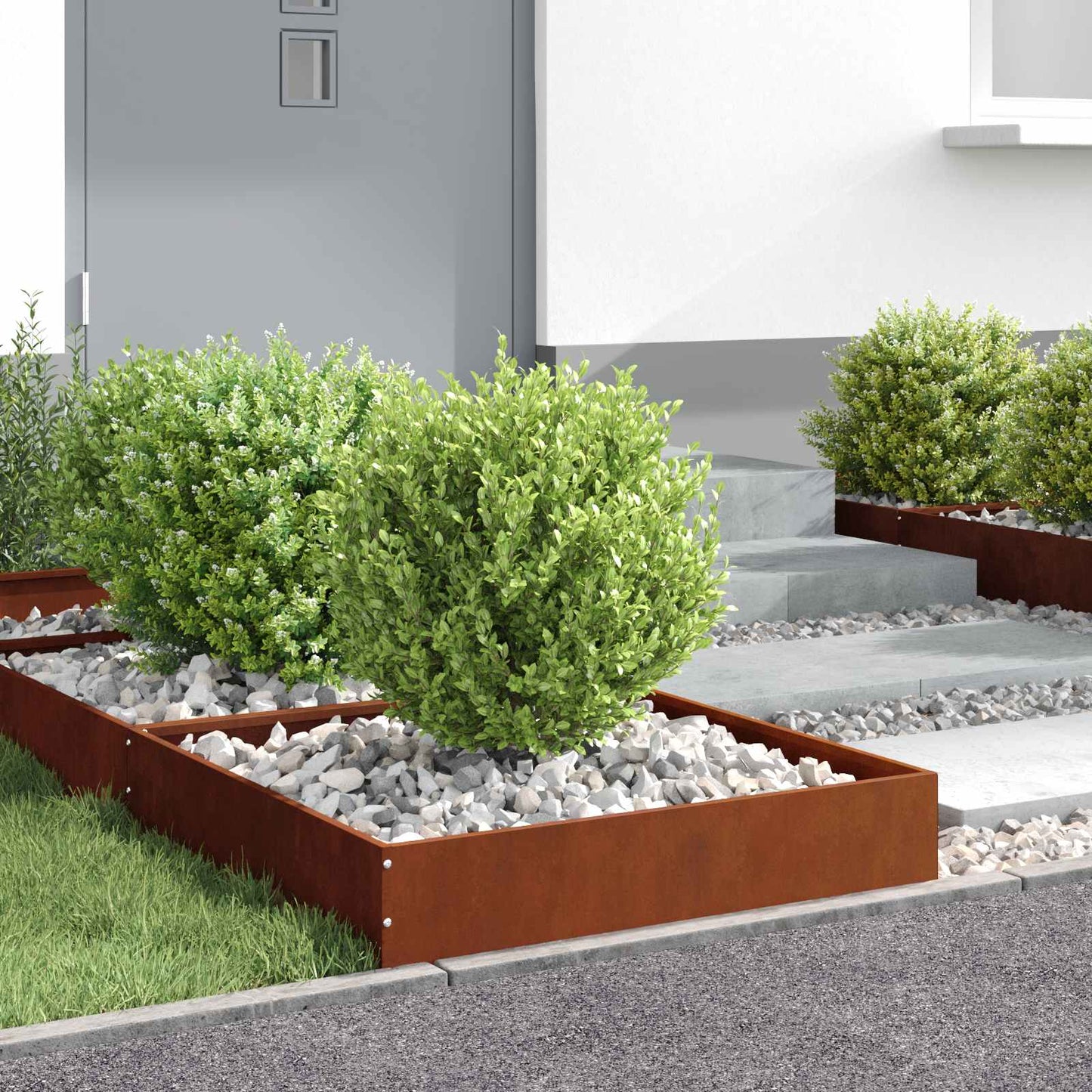 Lawn Edging 6 pcs Rusty 60 x 60 x 13 cm Weathering Steel