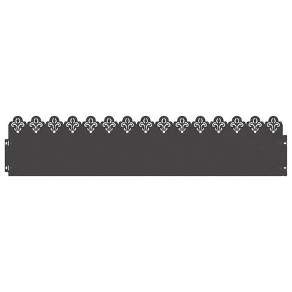 Lawn Edgings 10 pcs Black 103 x 0.05 x 22 cm Steel