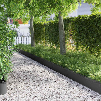 Lawn Edgings 20 pcs Black 103 x 0.05 x 22 cm Steel
