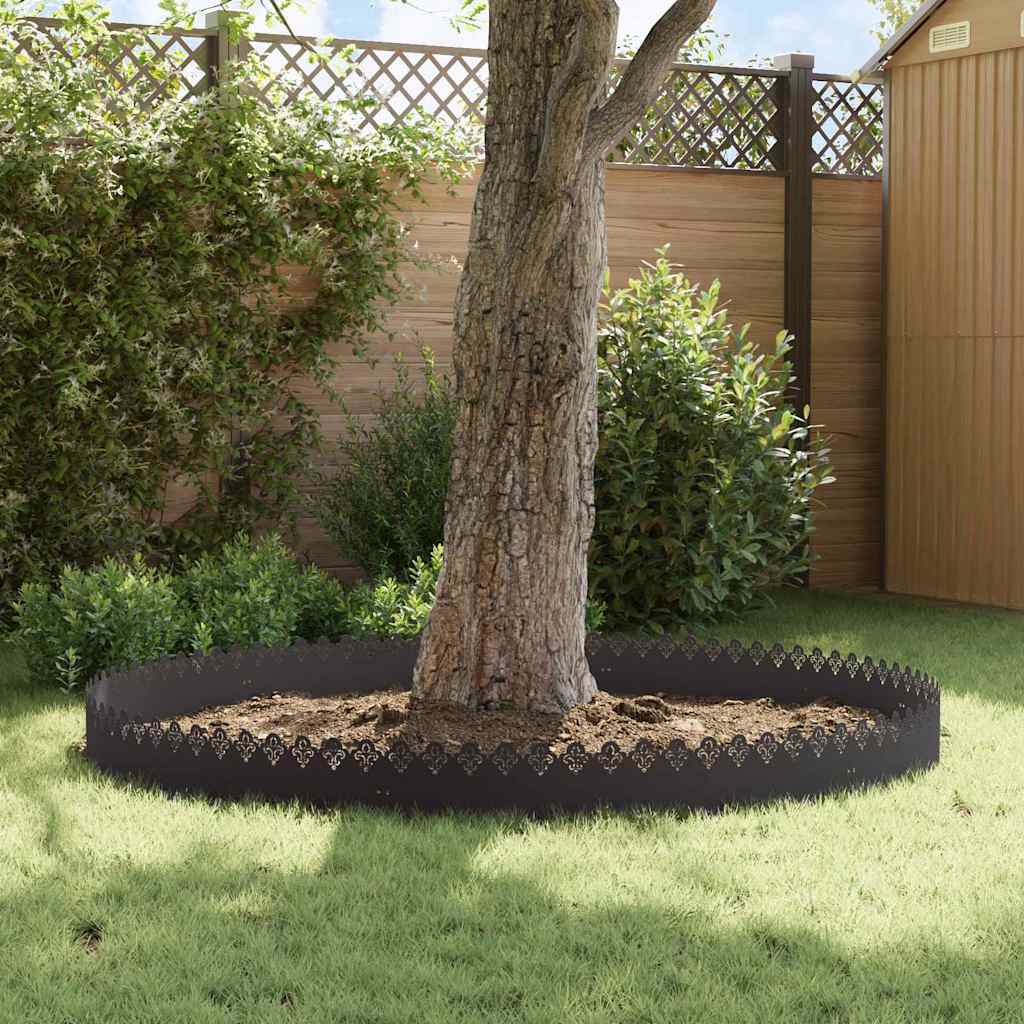 Lawn Edgings 20 pcs Black 103 x 0.05 x 22 cm Steel