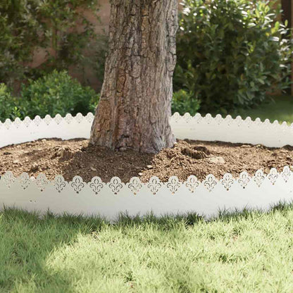 Lawn Edgings 10 pcs White 103 x 0.05 x 22 cm Steel