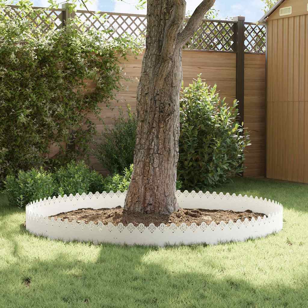 Lawn Edgings 10 pcs White 103 x 0.05 x 22 cm Steel
