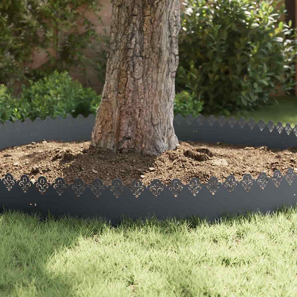 Lawn Edgings 10 pcs Anthracite 103 x 0.05 x 22 cm Steel