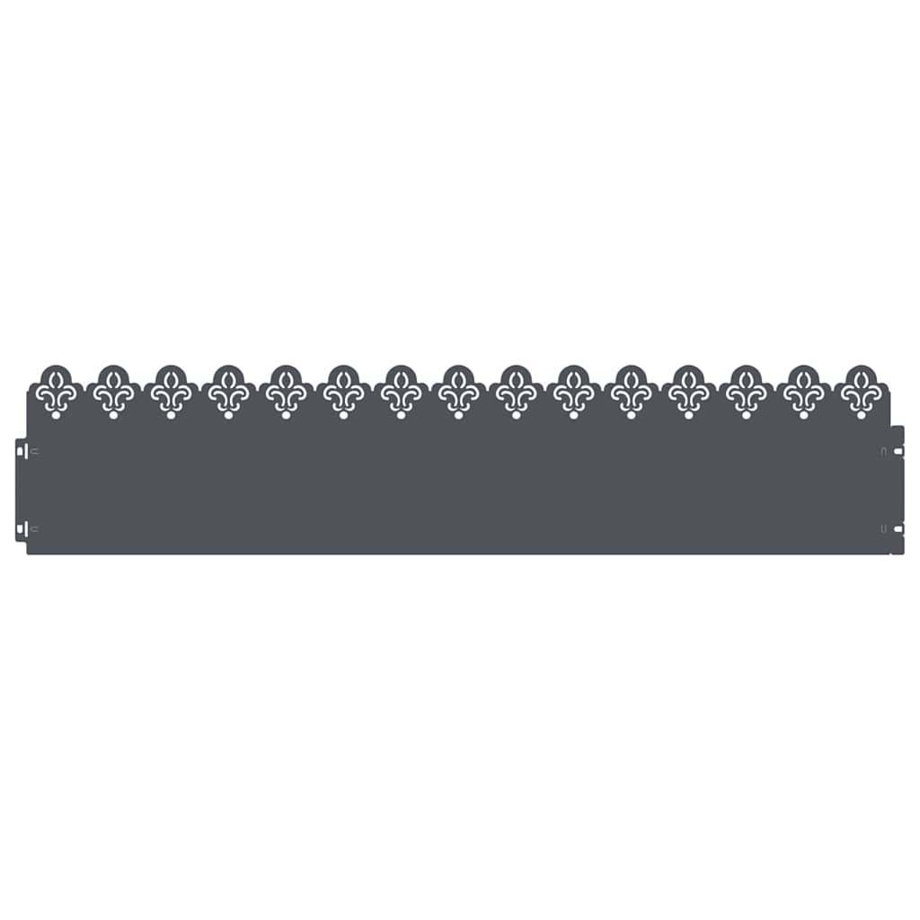 Lawn Edgings 10 pcs Anthracite 103 x 0.05 x 22 cm Steel