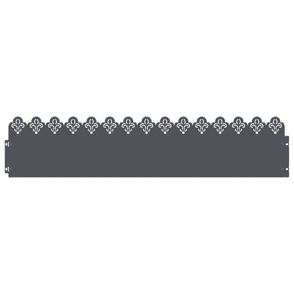 Lawn Edgings 10 pcs Anthracite 103 x 0.05 x 22 cm Steel