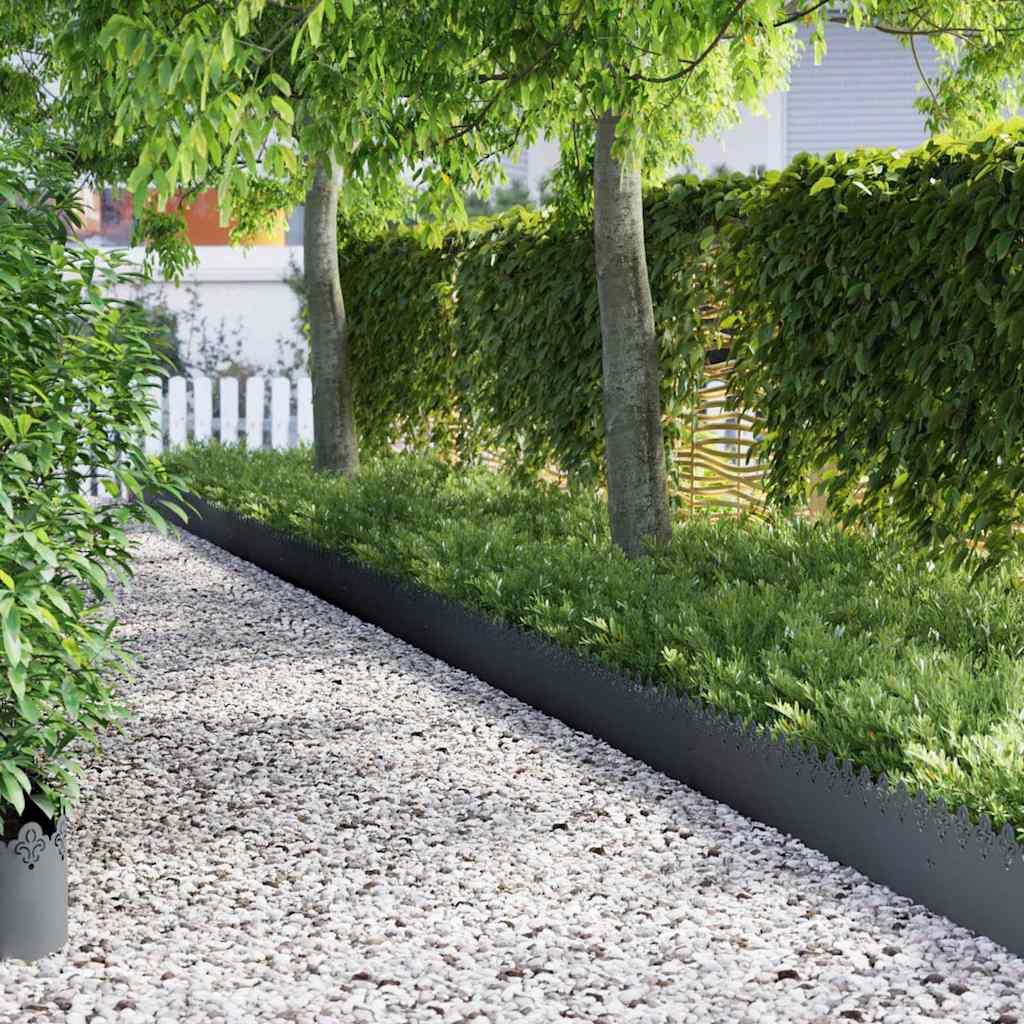 Lawn Edgings 20 pcs Anthracite 103 x 0.05 x 22 cm Steel