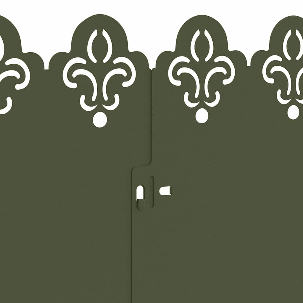 Lawn Edgings 10 pcs Olive Green 103 x 0.05 x 22 cm Steel