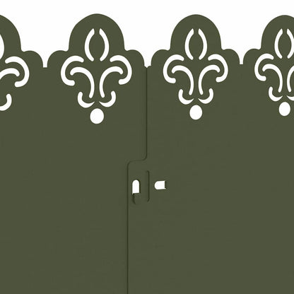 Lawn Edgings 10 pcs Olive Green 103 x 0.05 x 22 cm Steel