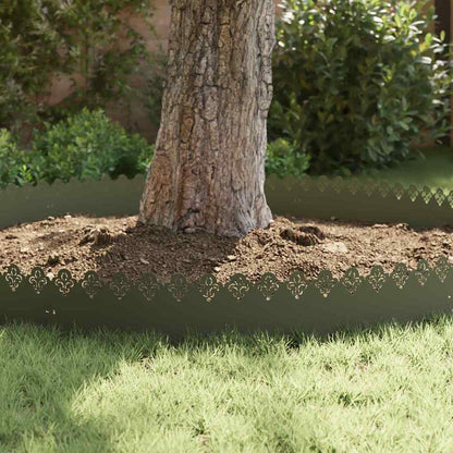 Lawn Edgings 10 pcs Olive Green 103 x 0.05 x 22 cm Steel