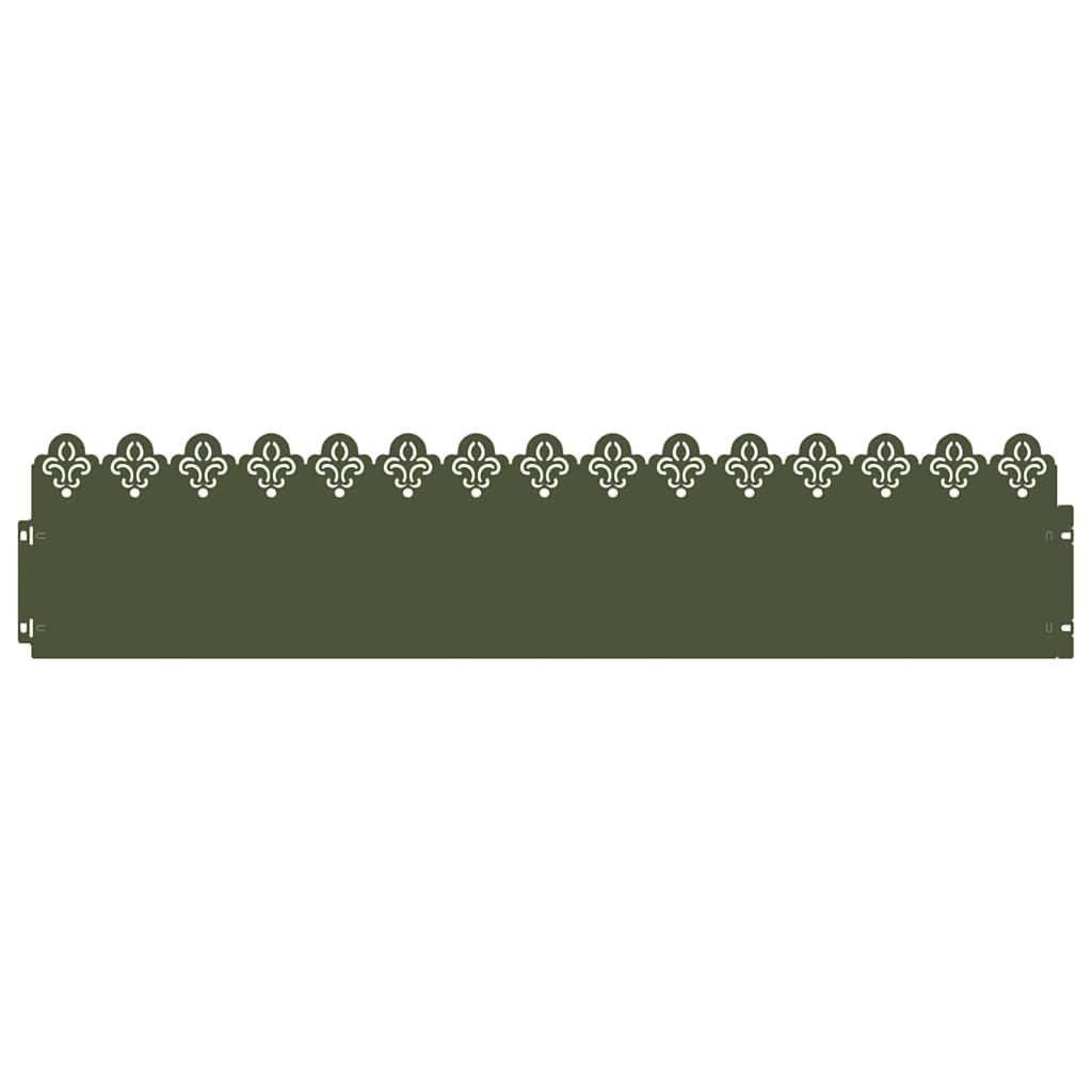 Lawn Edgings 10 pcs Olive Green 103 x 0.05 x 22 cm Steel