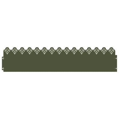 Lawn Edgings 10 pcs Olive Green 103 x 0.05 x 22 cm Steel