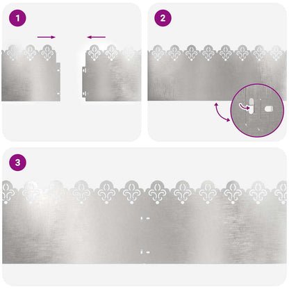 Lawn Edgings 30 pcs 103 x 0.05 x 22 cm Stainless Steel Silver