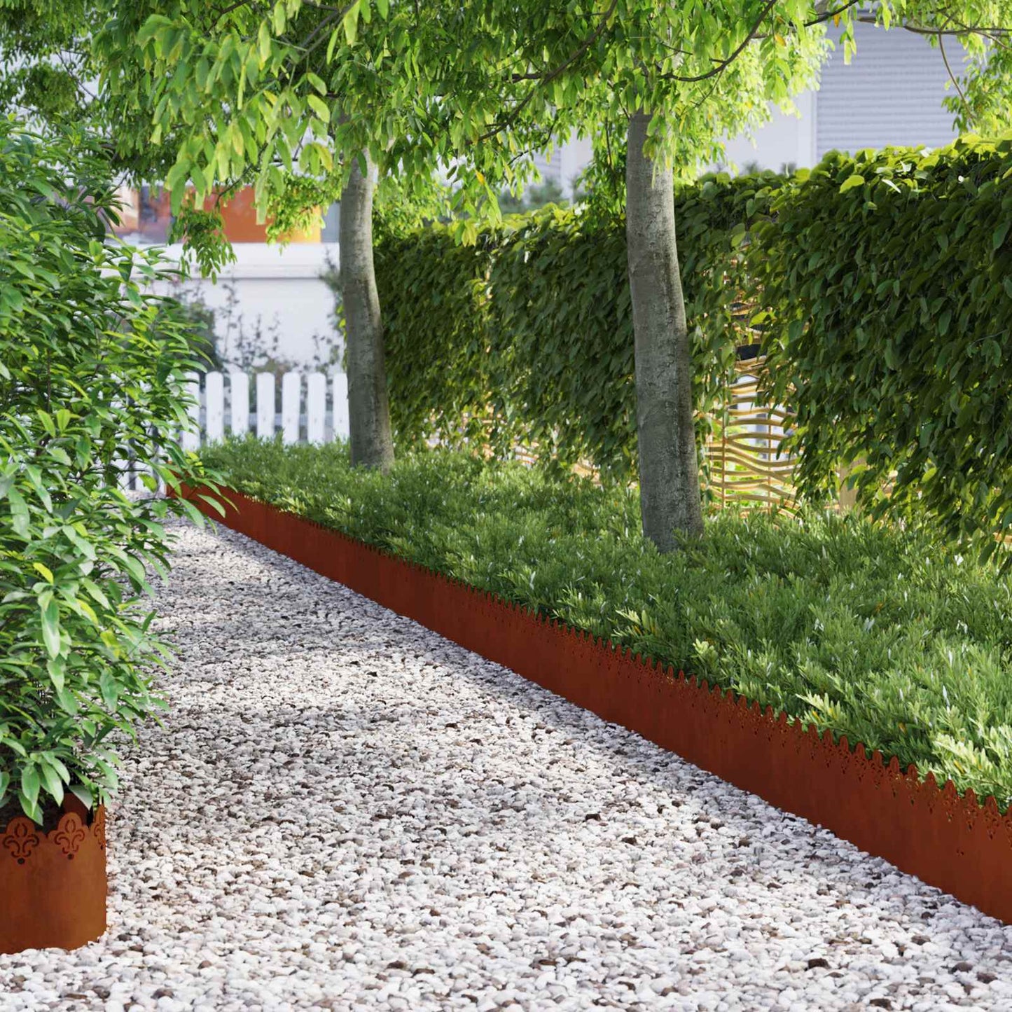 Lawn Edgings 30 pcs Rusty 103 x 0.05 x 22 cm Weathering Steel
