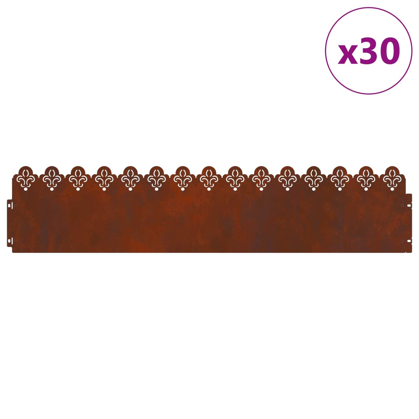 Lawn Edgings 30 pcs Rusty 103 x 0.05 x 22 cm Weathering Steel