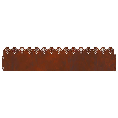 Lawn Edgings 30 pcs Rusty 103 x 0.05 x 22 cm Weathering Steel