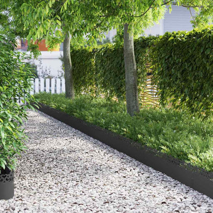 Lawn Edgings 20 pcs Black 103 x 0.05 x 22 cm Steel