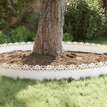Lawn Edgings 10 pcs White 103 x 0.05 x 22 cm Steel
