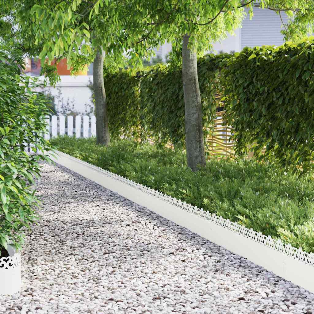 Lawn Edgings 10 pcs White 103 x 0.05 x 22 cm Steel