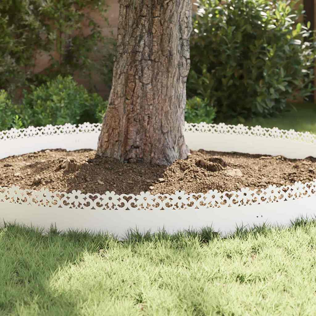 Lawn Edgings 30 pcs White 103 x 0.05 x 22 cm Steel