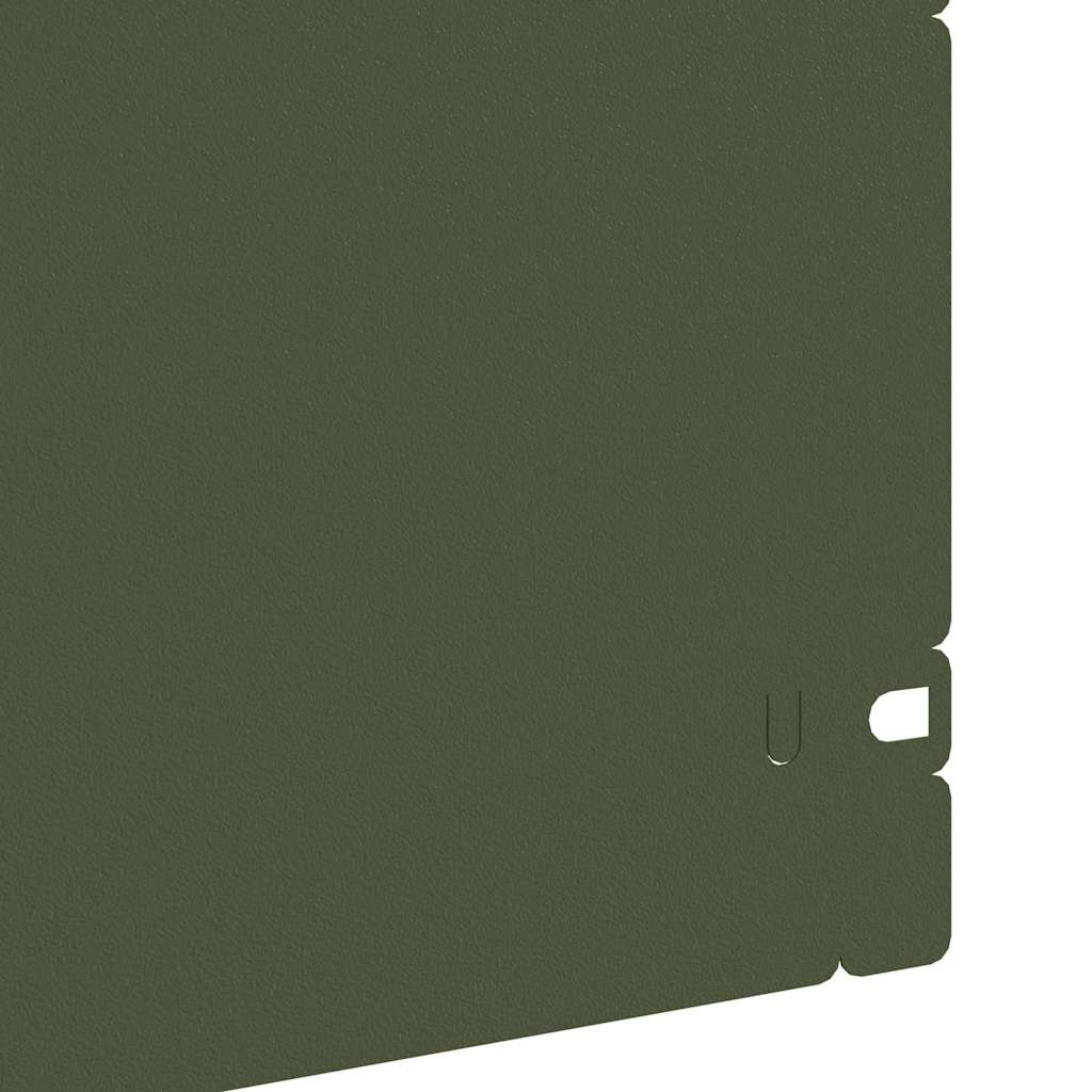 Lawn Edgings 10 pcs Olive Green 103 x 0.05 x 22 cm Steel