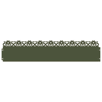 Lawn Edgings 10 pcs Olive Green 103 x 0.05 x 22 cm Steel