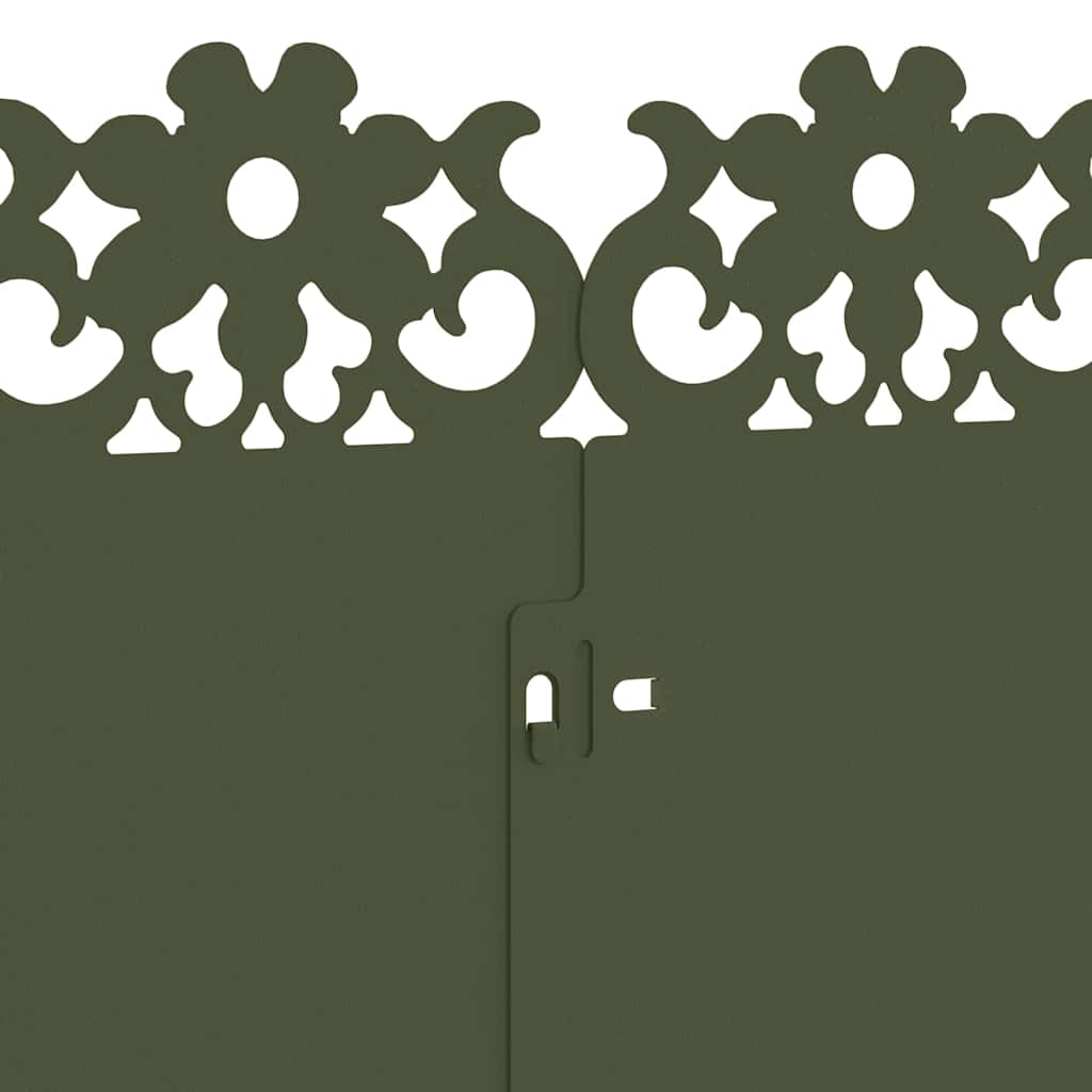 Lawn Edgings 20 pcs Olive Green 103 x 0.05 x 22 cm Steel