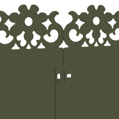 Lawn Edgings 20 pcs Olive Green 103 x 0.05 x 22 cm Steel