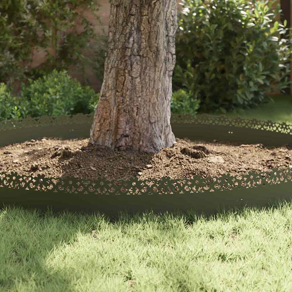Lawn Edgings 20 pcs Olive Green 103 x 0.05 x 22 cm Steel