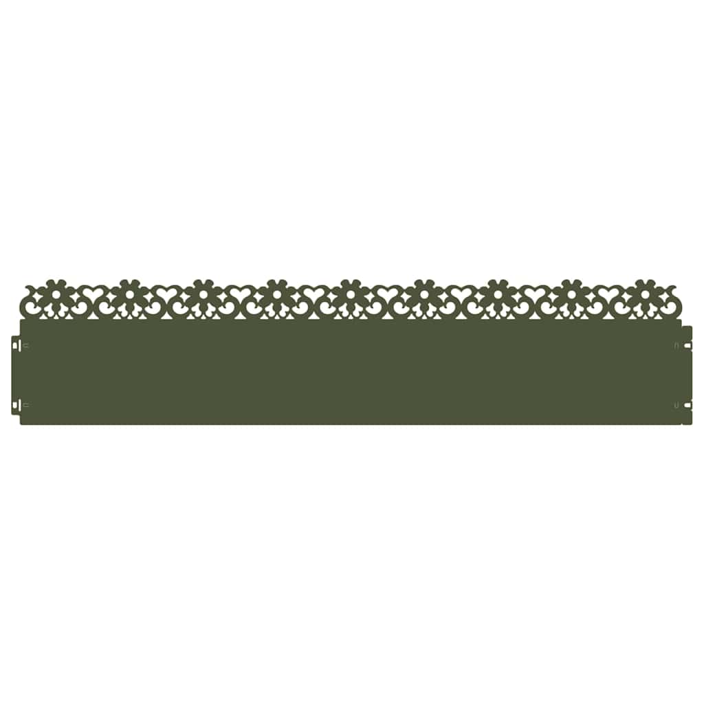 Lawn Edgings 30 pcs Olive Green 103 x 0.05 x 22 cm Steel
