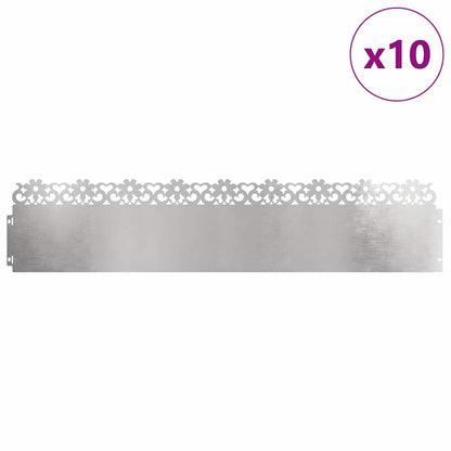 Lawn Edgings 10 pcs 103 x 0.05 x 22 cm Stainless Steel Silver