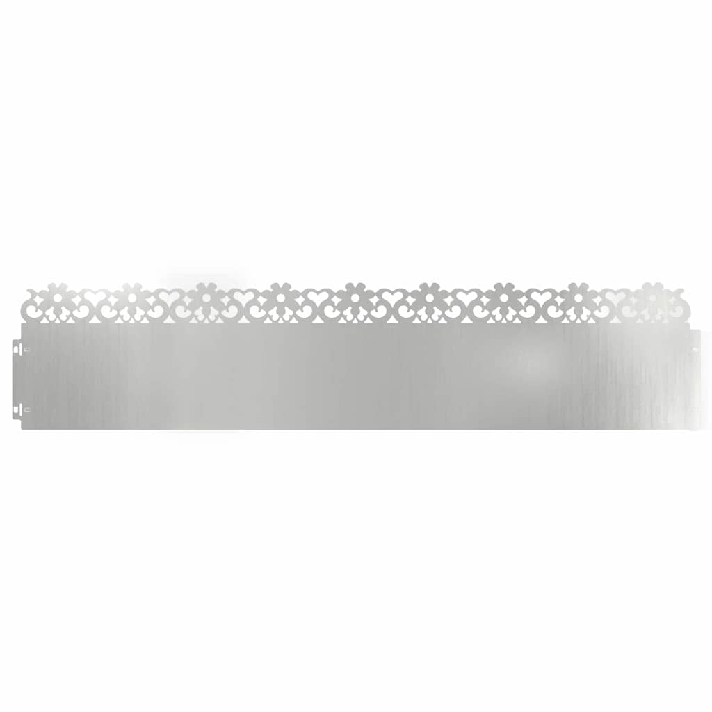 Lawn Edgings 10 pcs Silver 103 x 0.05 x 22 cm Galvanised Steel