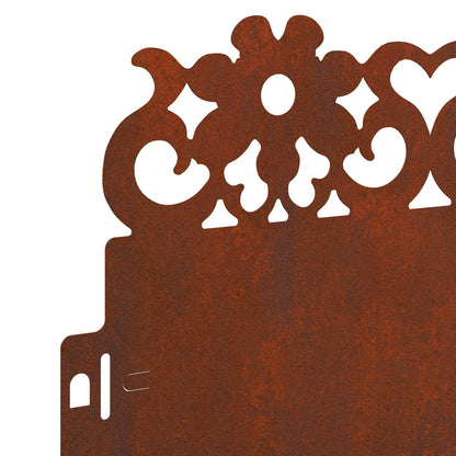 Lawn Edgings 10 pcs Rusty 103 x 0.05 x 22 cm Weathering Steel